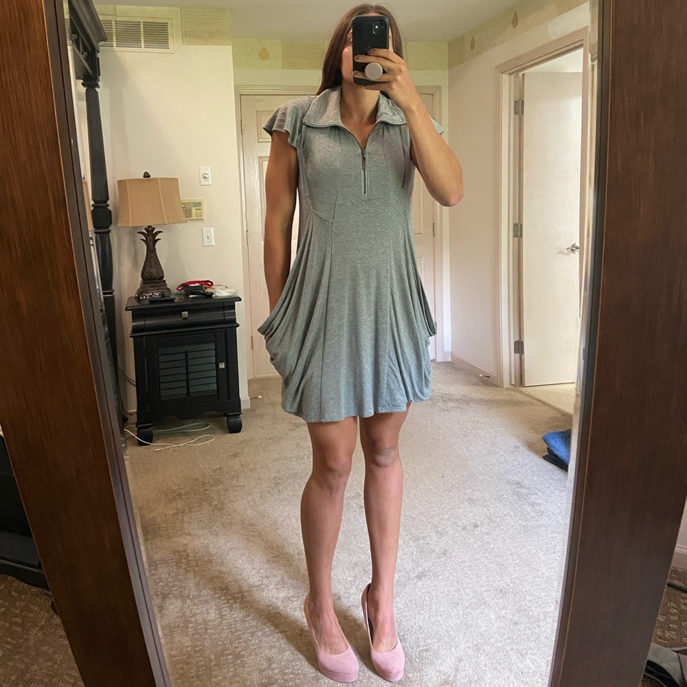 Grey Collared Pocket Dress by Kensie